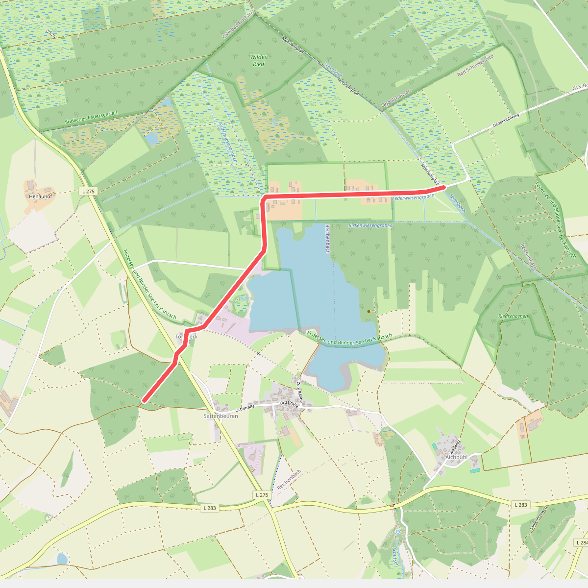 Bad Schussenried: Rundweg 7A, Abkürzung Rundweg 7