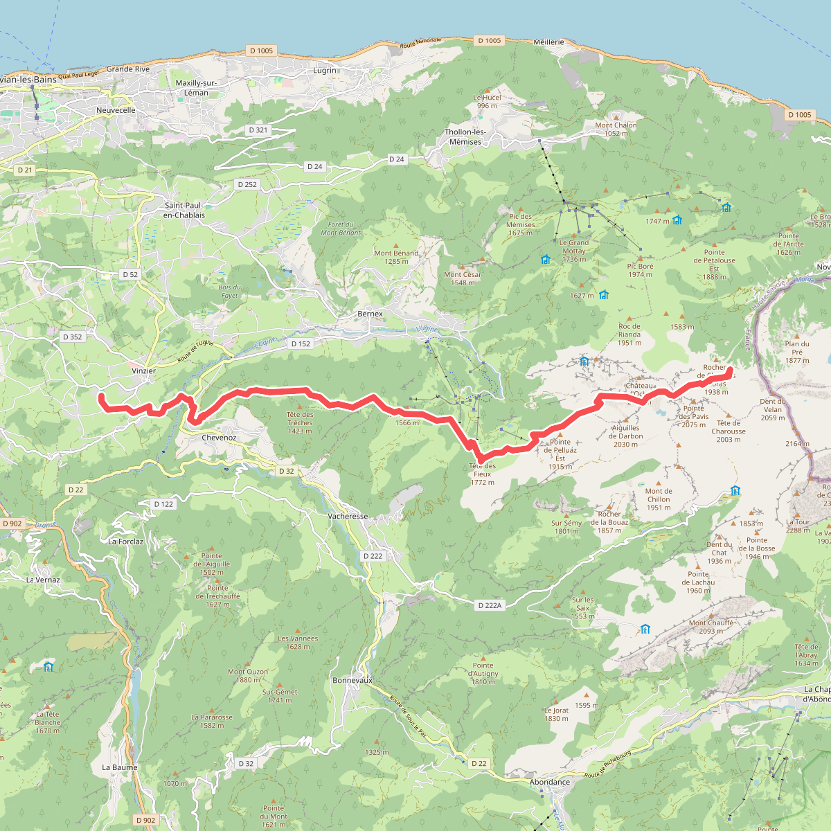 Vinzier - Montagne de Neuteu · GR5 etappe 73