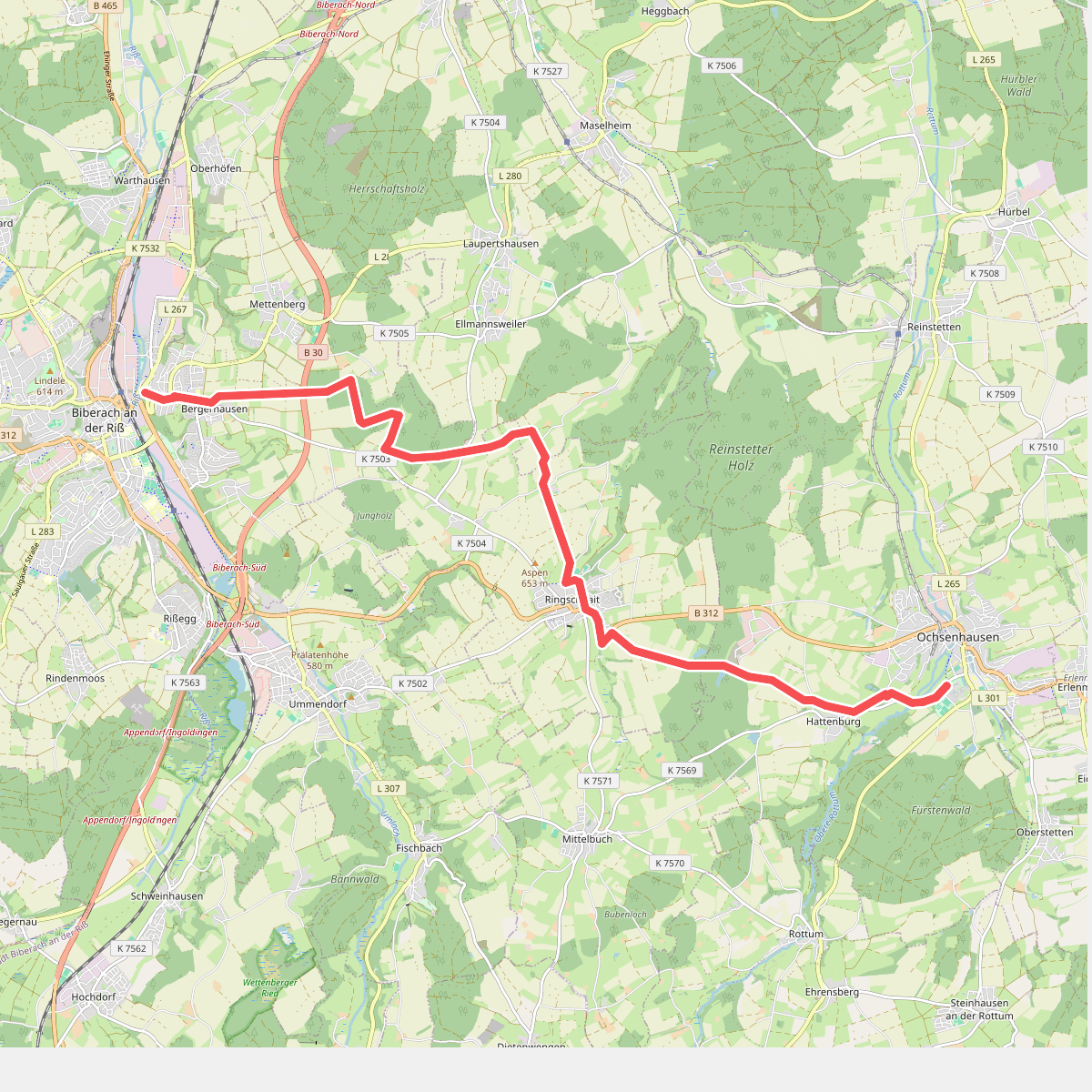rotes Plus Biberach - Ochsenhausen