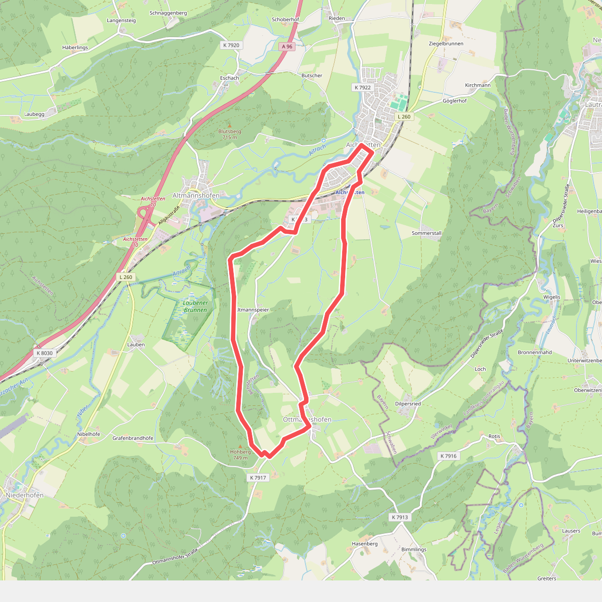 10 - Lauerbühl - Römerweg - Ottmannshofen - Dübel - Stockbauern