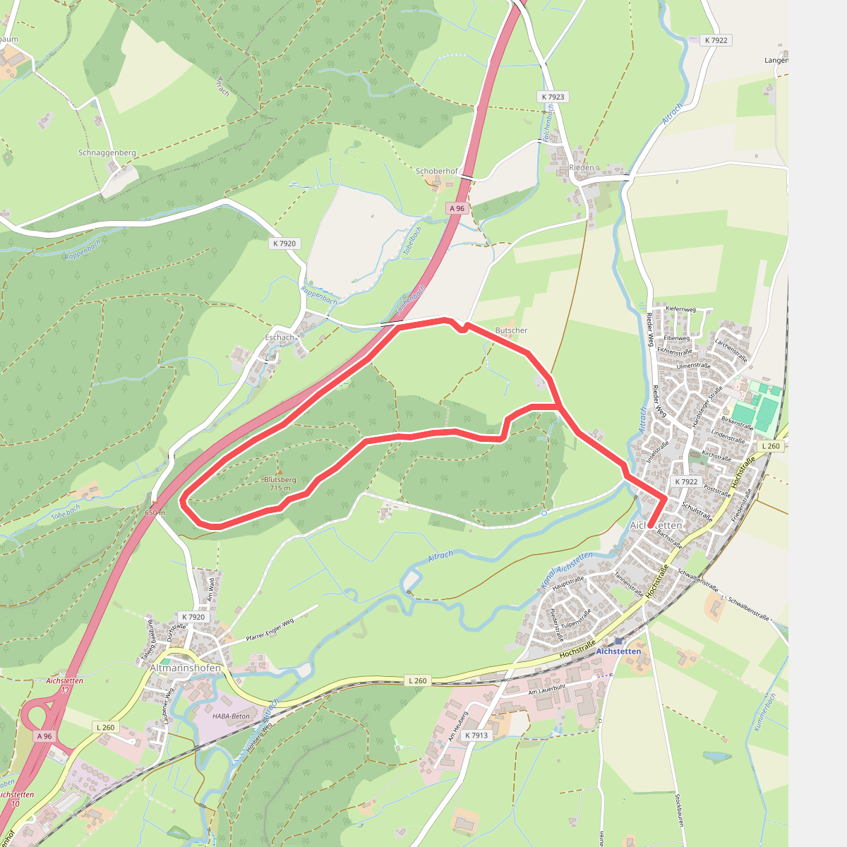 11 - Richtung Eschach - Blutsberg - Rochuskapelle - Schanze