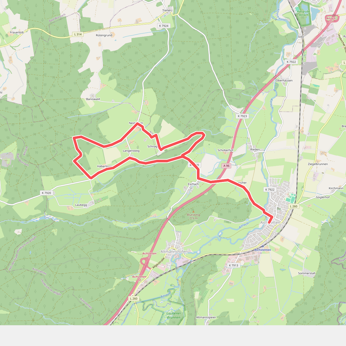 17 - Eschach - Schnaggnberg - Nestbaum - Salamanderhütte - Häberlings - Langenstein - Eschach