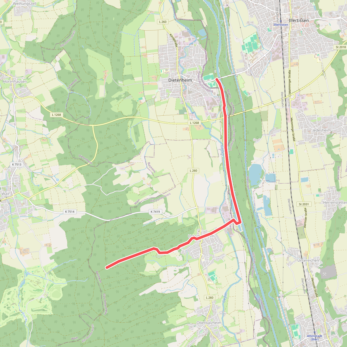 Rauhghau - Unterbalzheim - Illerdamm