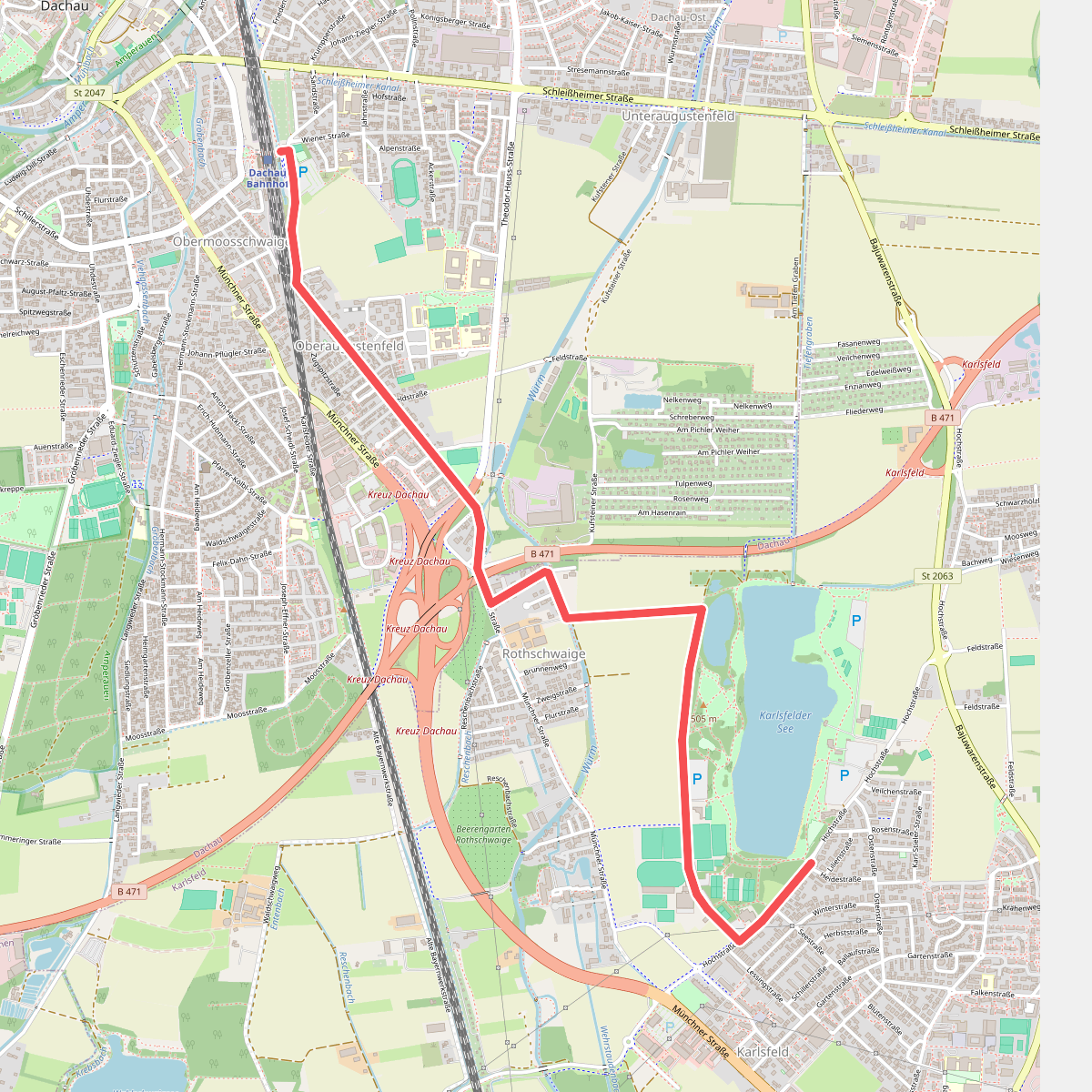 MVV Wanderweg Dachau Karlsfelder See
