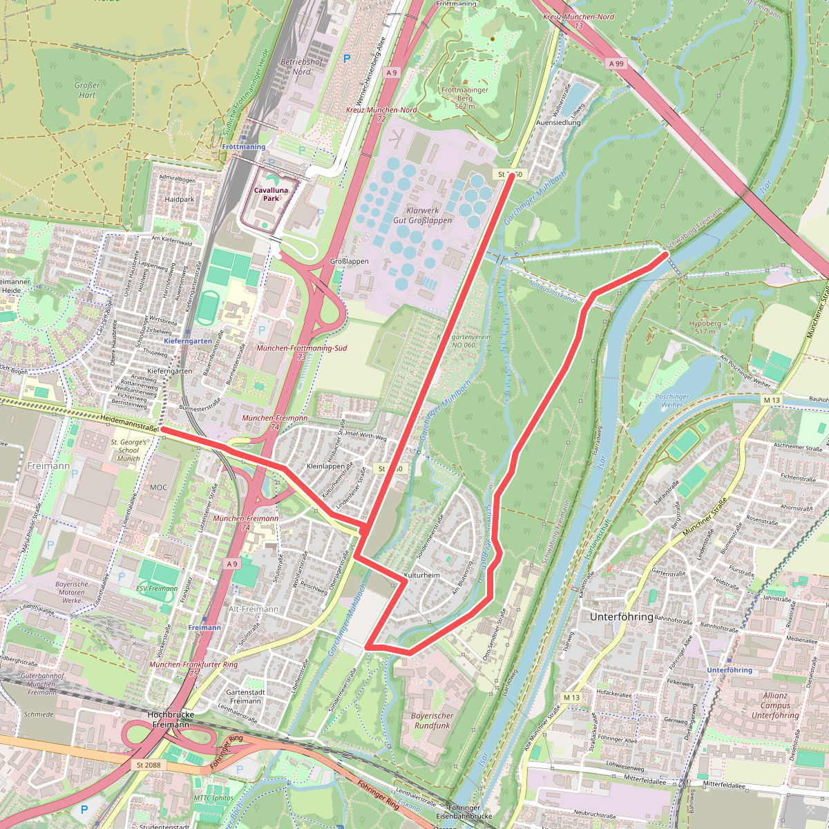 MVV Wanderweg Quadrat