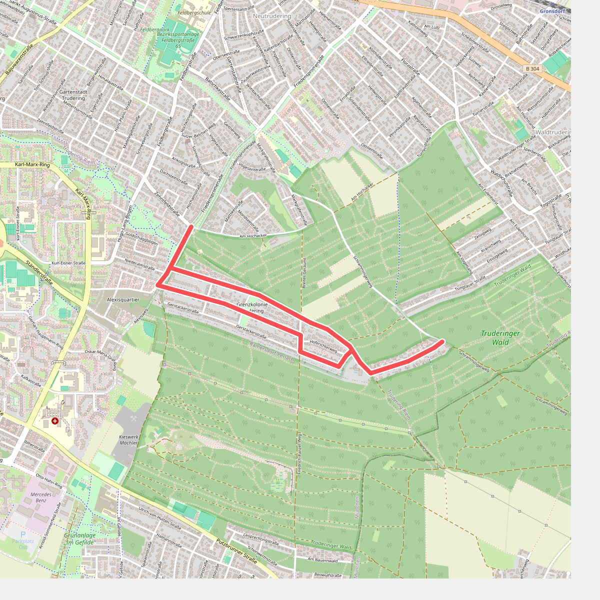 Grenzkolonie Trudering (Verbindung Isar-Inn - Neuperlach)