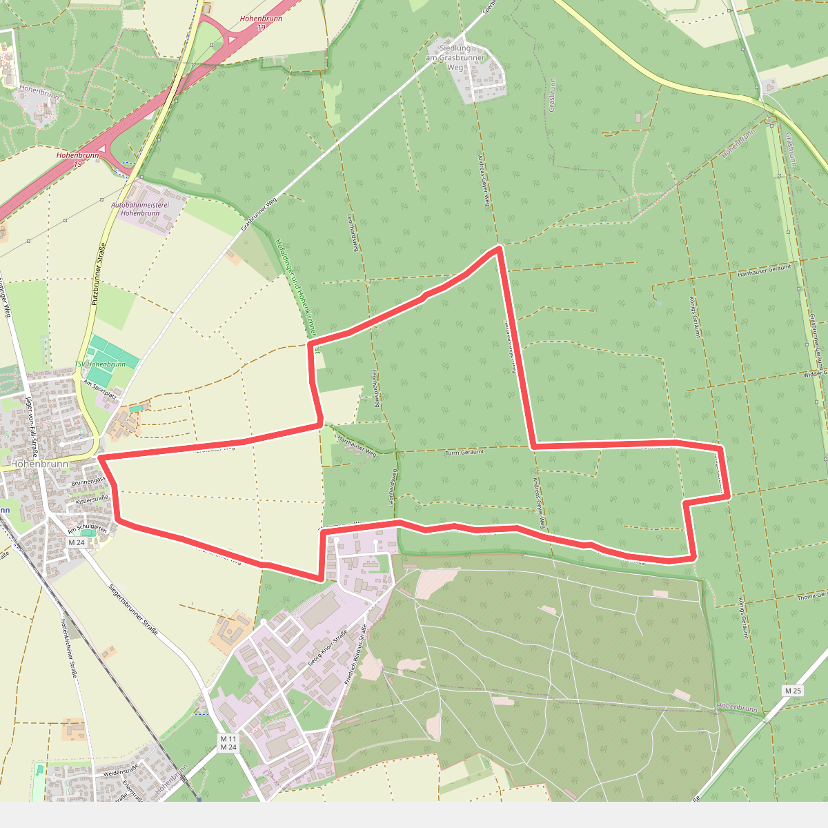 Hohenbrunner Rundwanderweg Blau