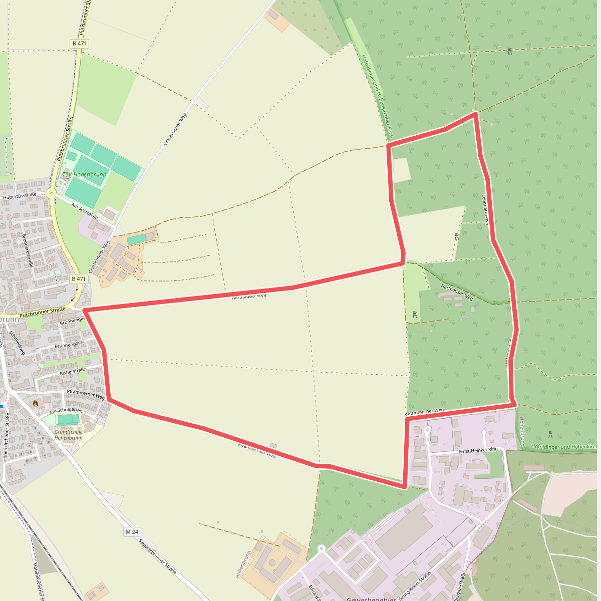 Hohenbrunner Rundwanderweg Rot