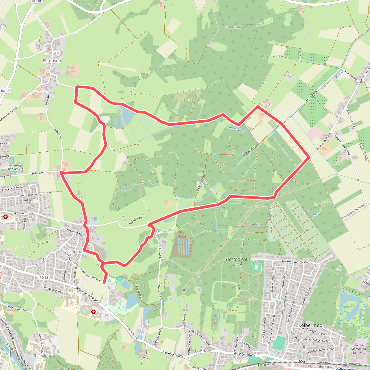 Nordic Walking Rundstrecke 1 - schwer
