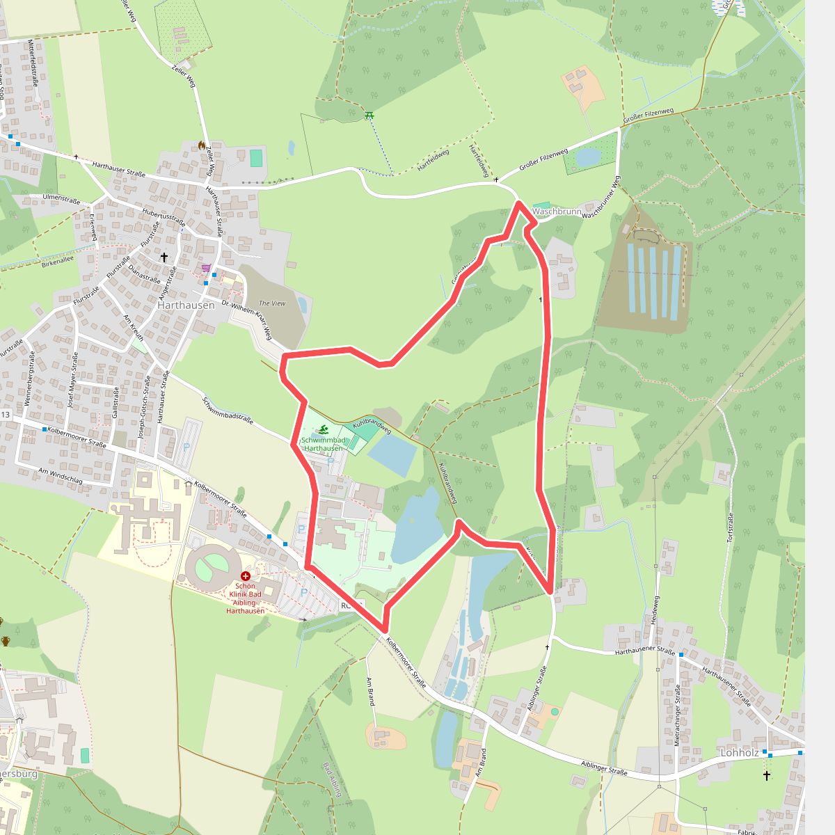 Nordic Walking Rundstrecke 3 - leicht