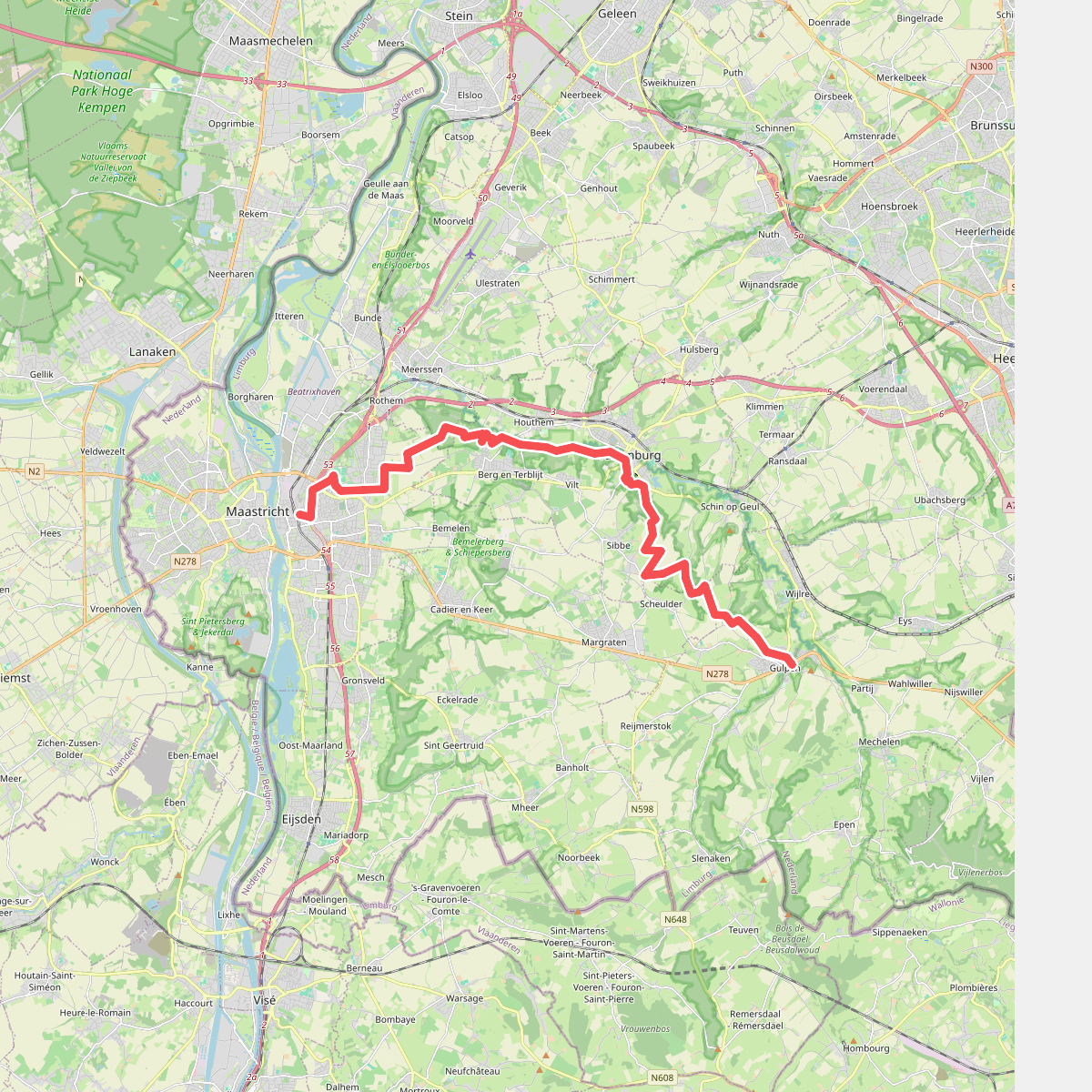 Gulpen - Maastricht station · Krijtlandpad etappe 5