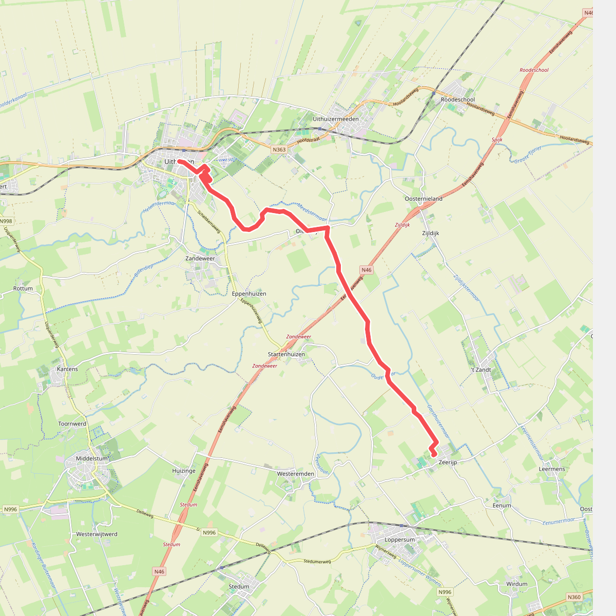 UIthuizen - Zeerijp · Jacobspad Uithuizen - Hasselt etappe 1