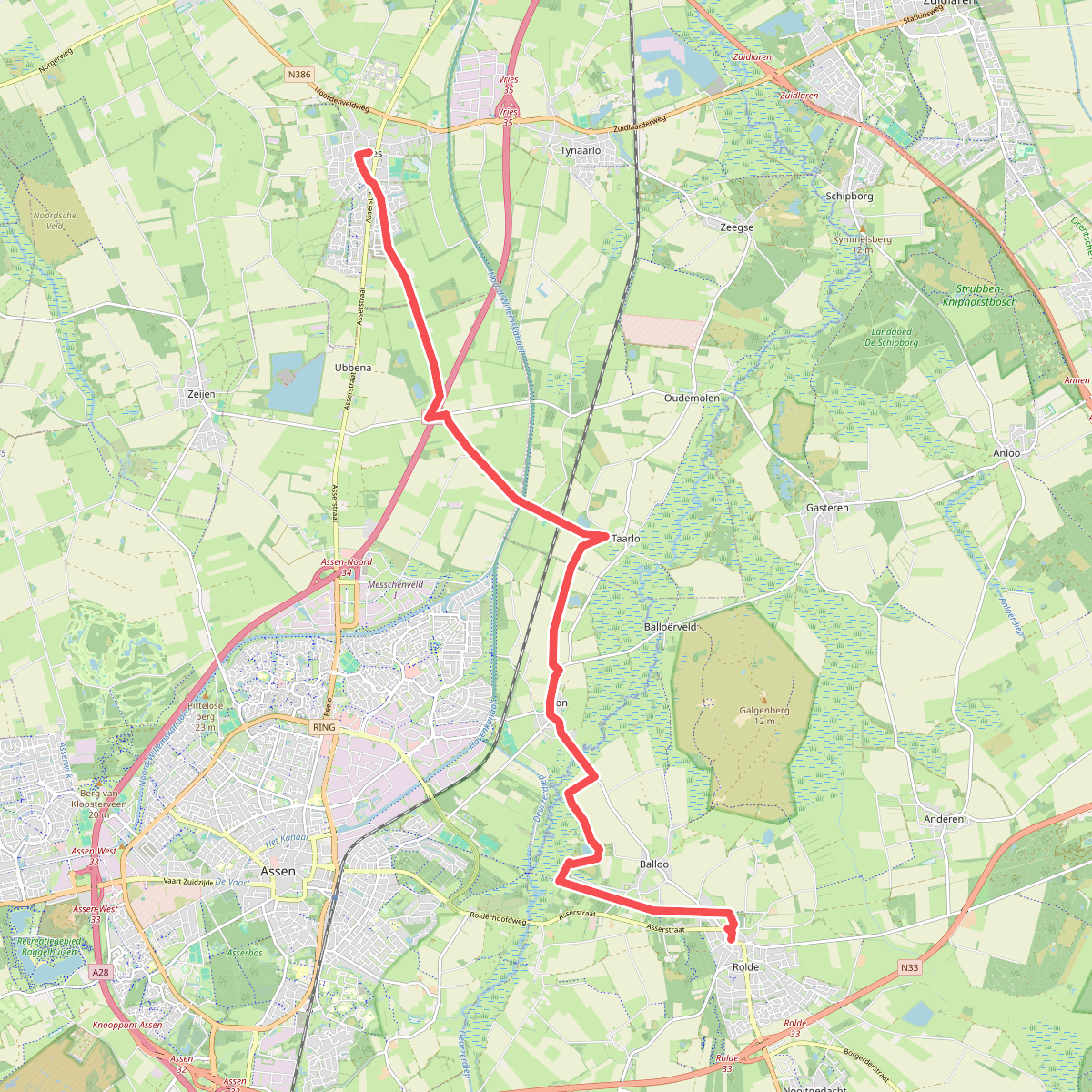 Vries - Rolde · Jacobspad Uithuizen - Hasselt etappe 6