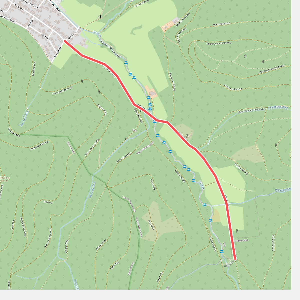 Sulz Waldstraße - Untere Rennweghütte