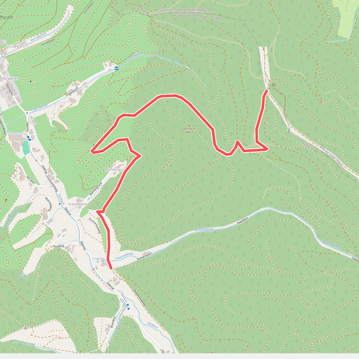 Abzweigung Mahlengrund - Am Durbachtalweg