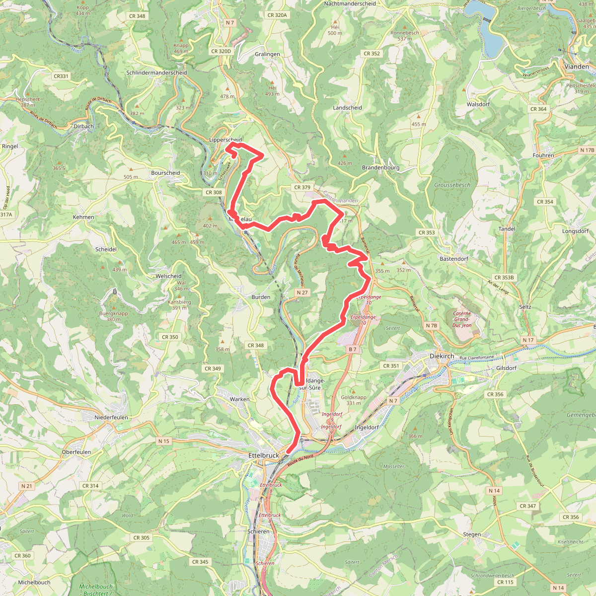 Ettelbruck - Bourscheid · Escapardenne Lee Trail etappe 1