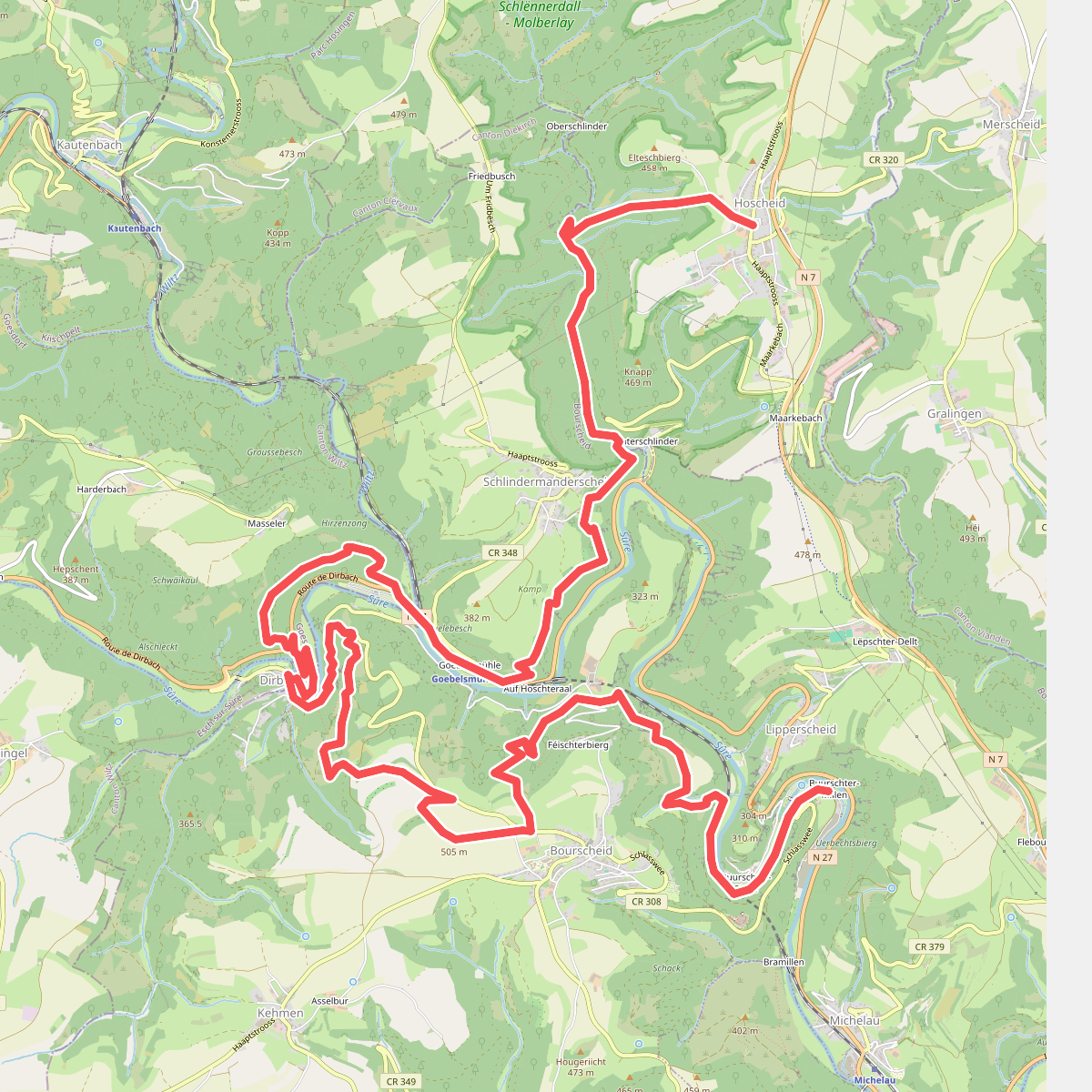 Bourscheid - Hoscheid · Escapardenne Lee Trail etappe 2