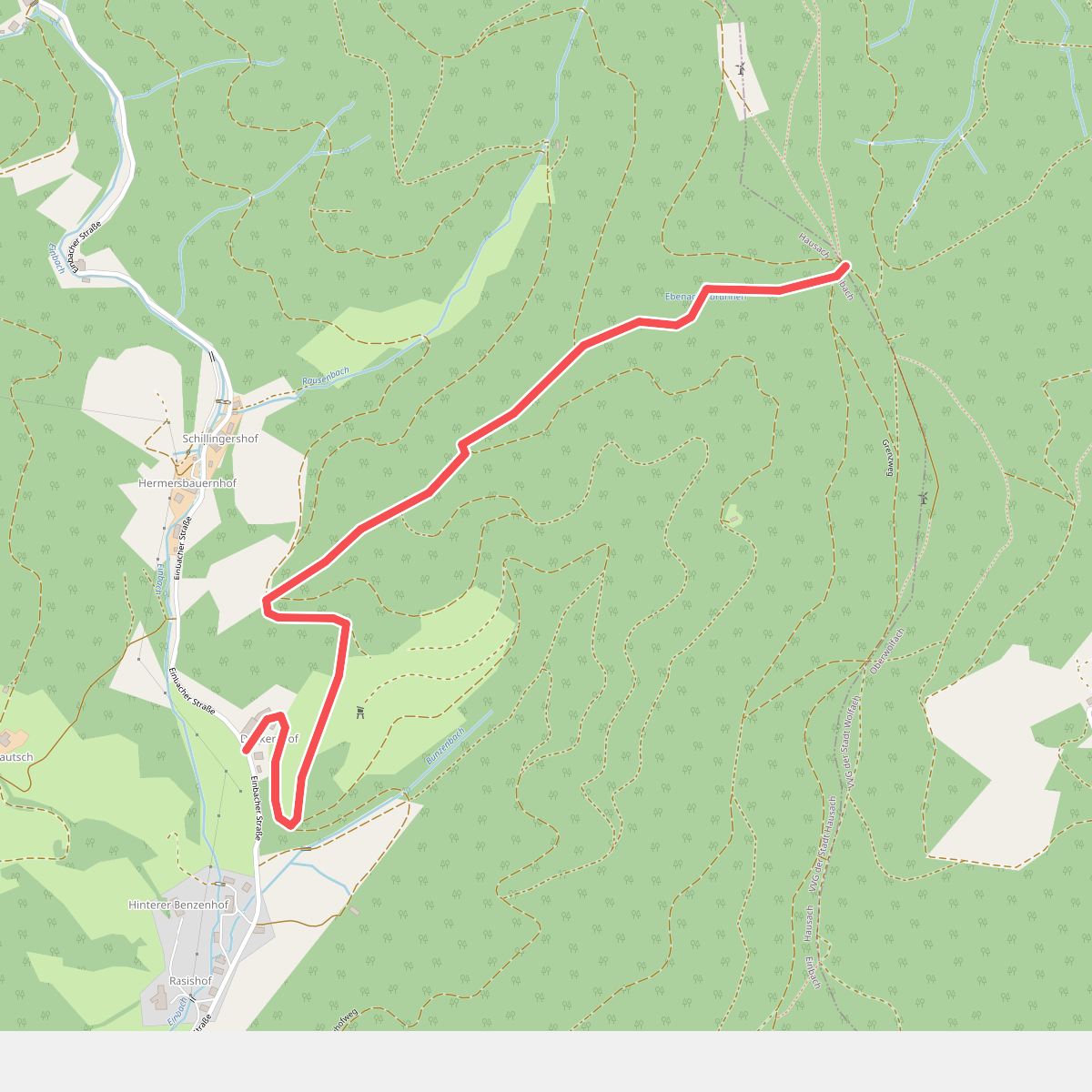 Ebenacker - Wanderparkplatz Hintertal Einbach
