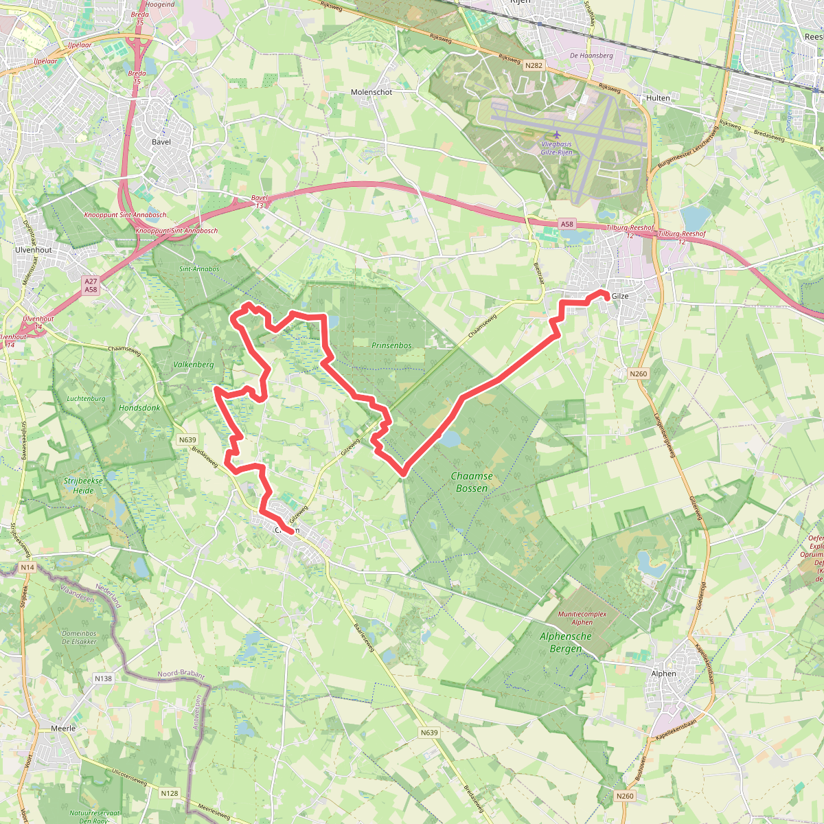 Chaam - Gilze · Oranje Nassaupad etappe 1