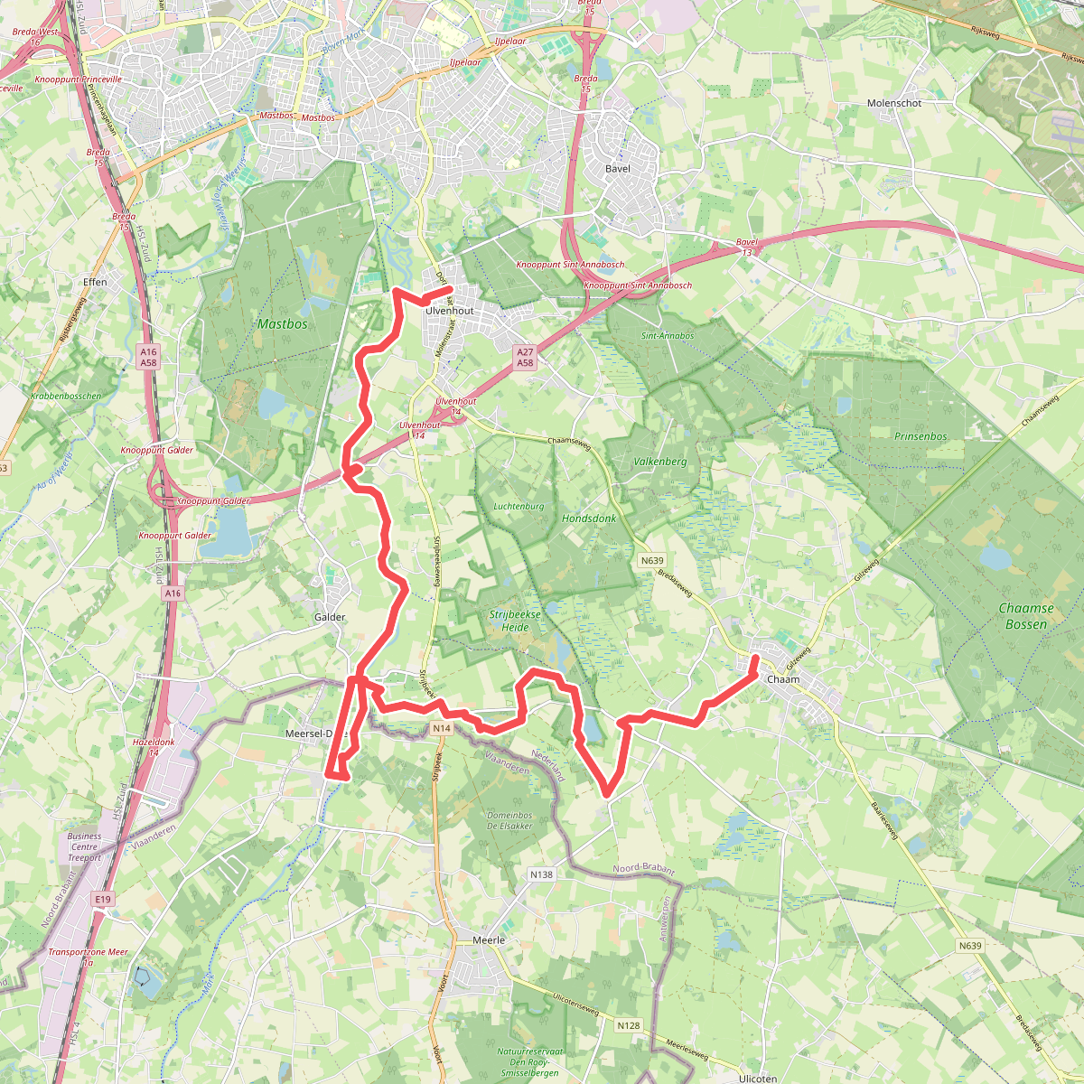 Ulvenhout - Chaam · Oranje Nassaupad etappe 7