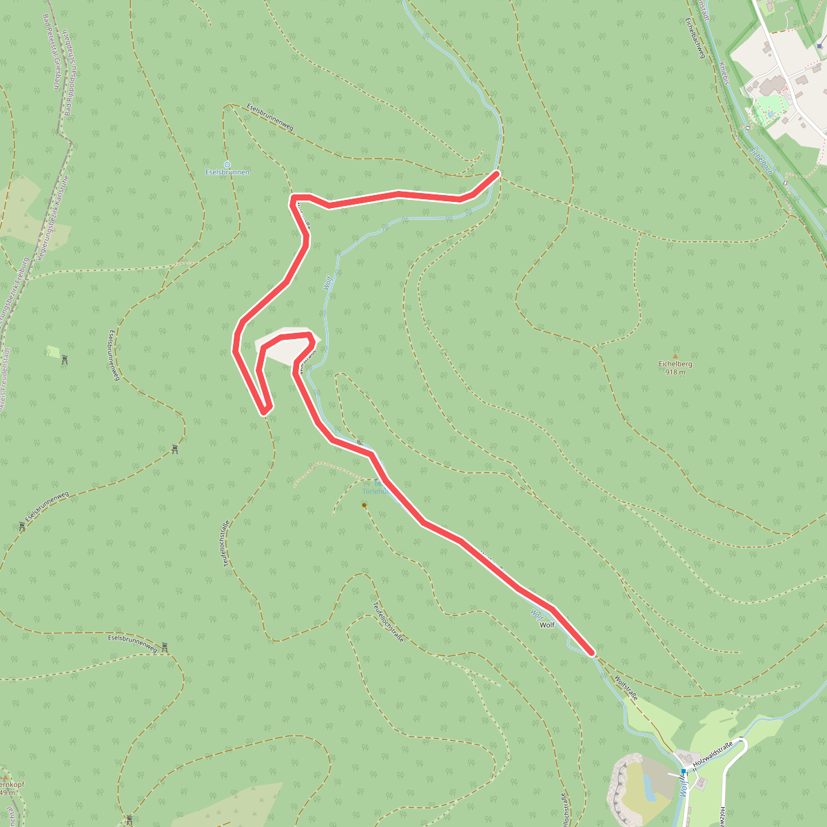Abgebrannte Hütte - Am Floßweiher