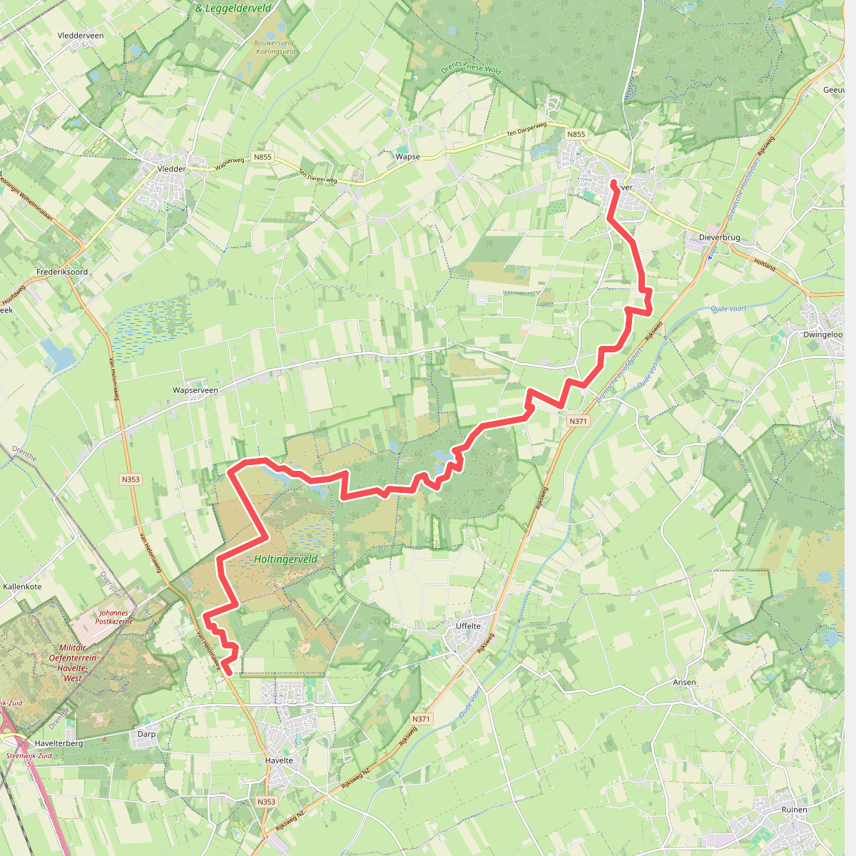 Holtingerveld - Diever · Drenthepad etappe 3