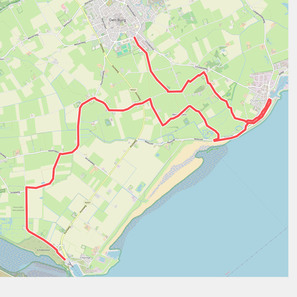 Den Burg - 't Horntje · Texelpad etappe 4