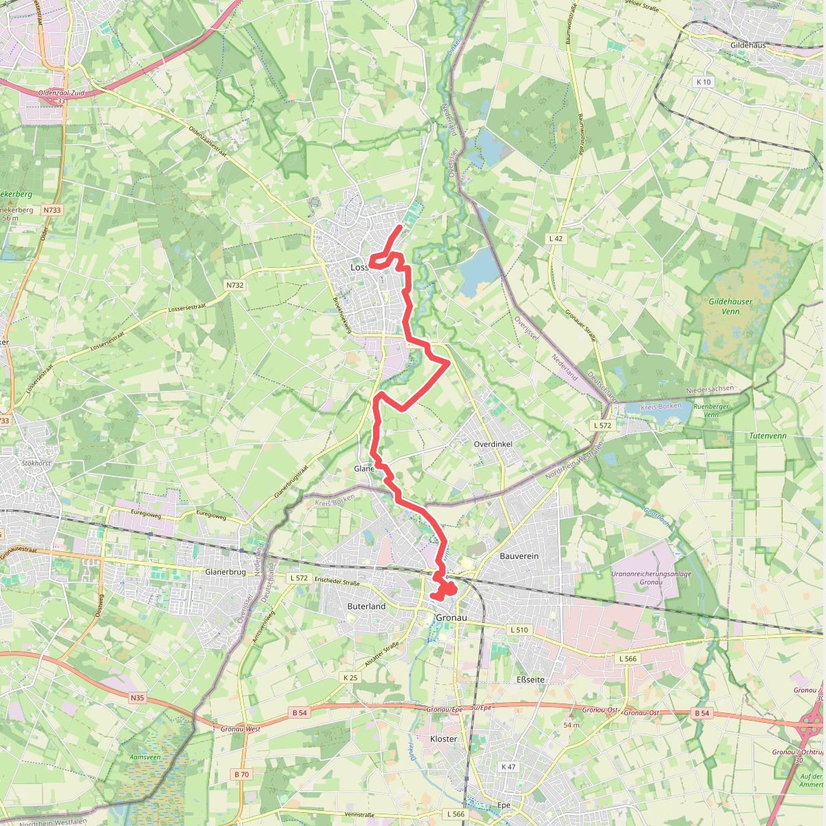 Gronau - Losser · Dinkelpad etappe 1
