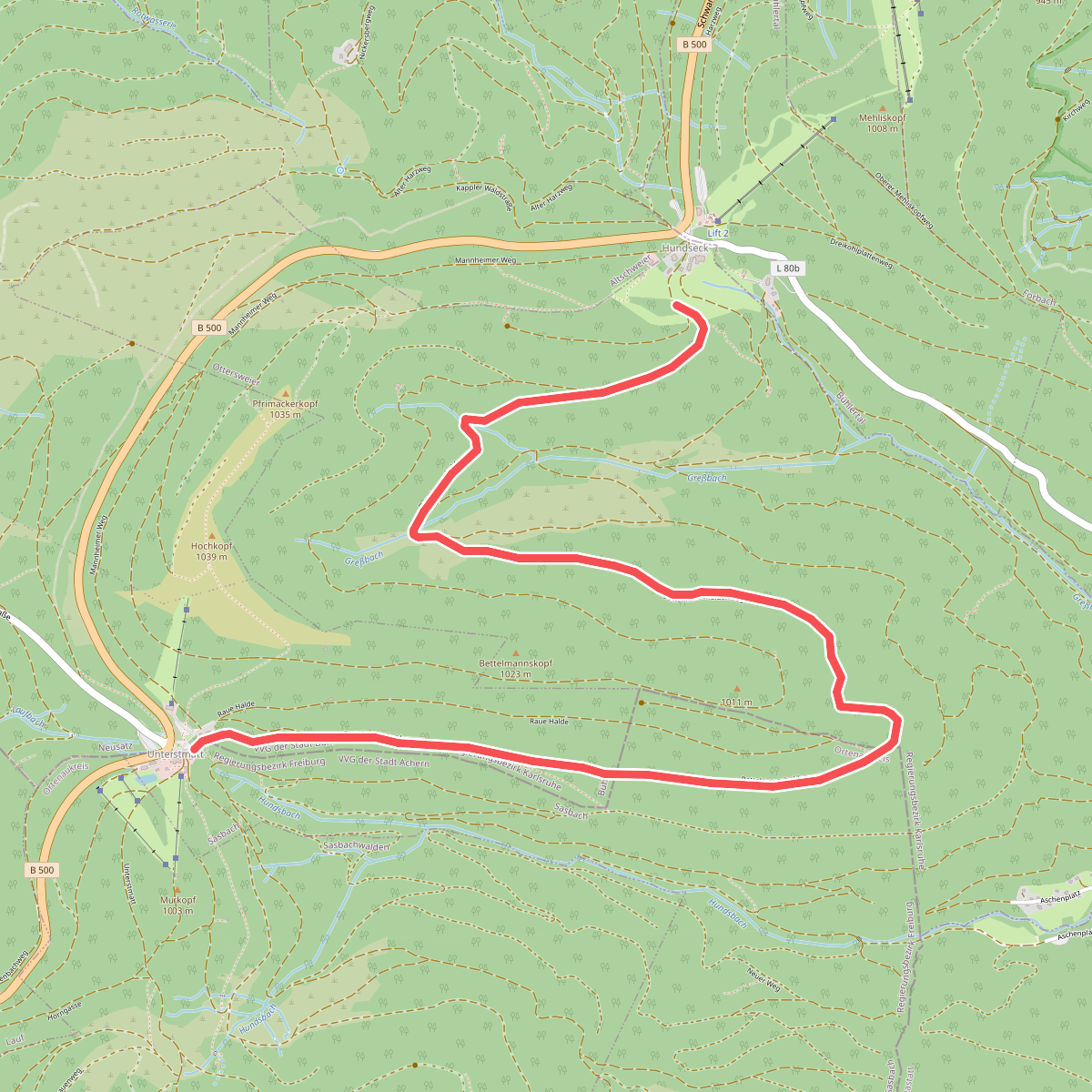 Hundseck Sprungschanze - Unterstmatt Tanne