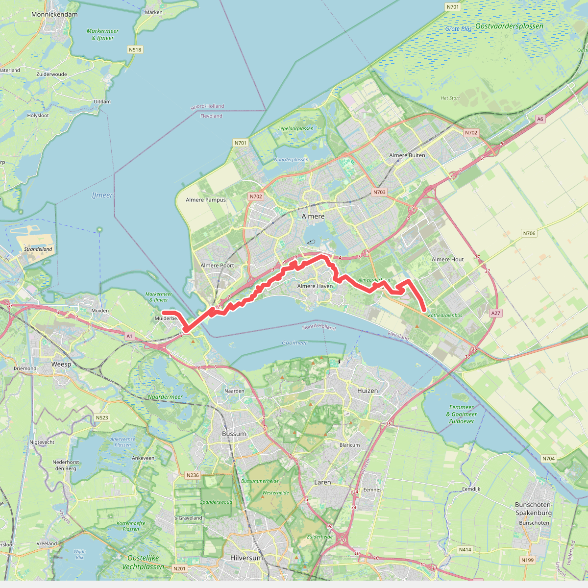 Muiderberg - Almere Hour · Wandelroute van A tot Z etappe 2