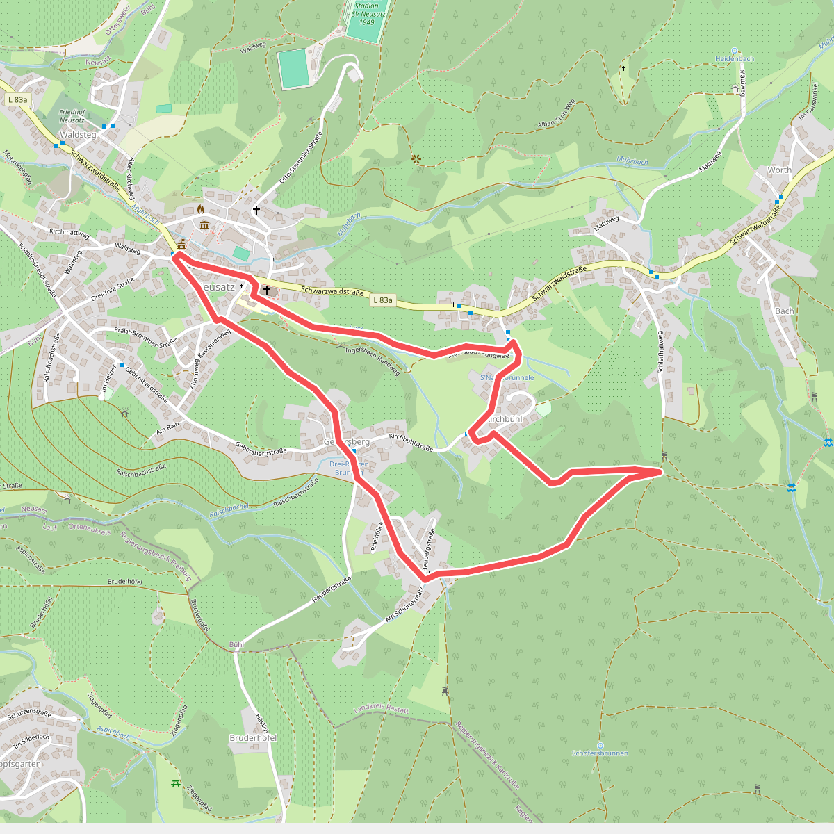 Rundwanderweg 2 Neusatz - Drei-Röhren-Brunnen