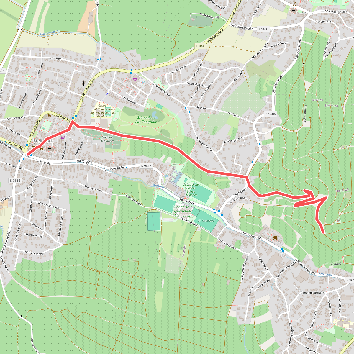 Steinbach Postplatz - Über dem Schlossberg