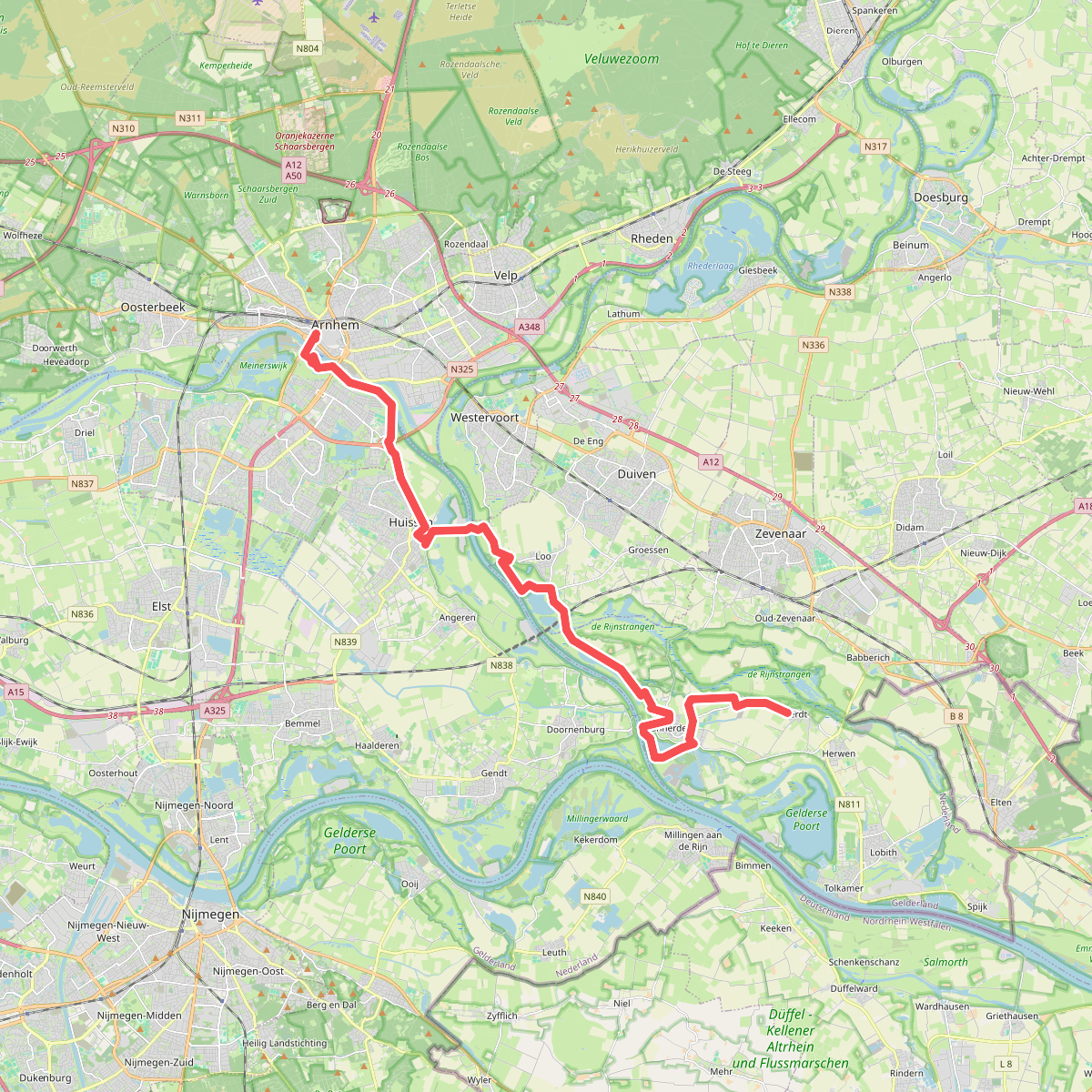 Arnhem - Aerdt · Wandelroute van A tot Z etappe 9