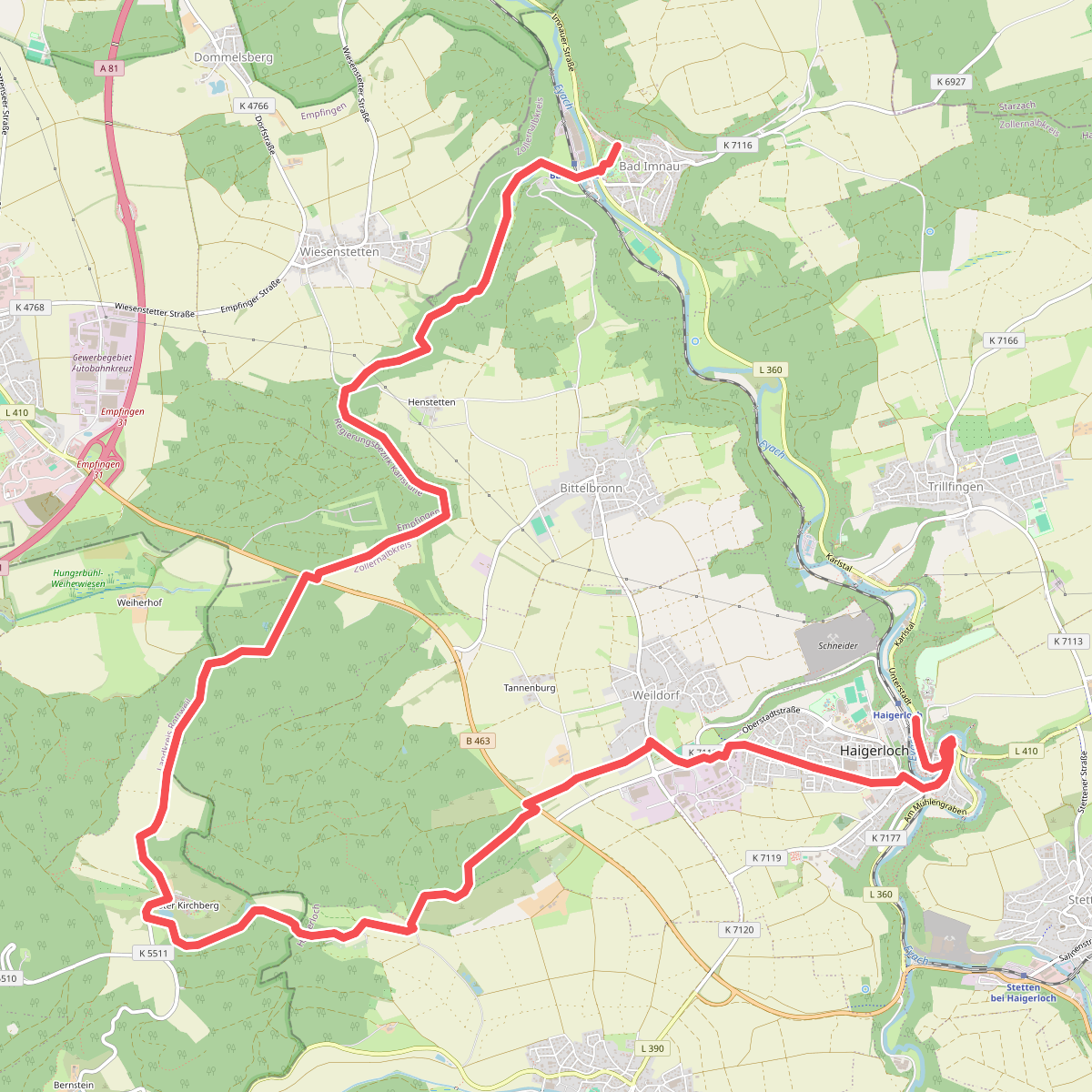 Äußerer Alternativweg - Bad Imnau - Weildorf