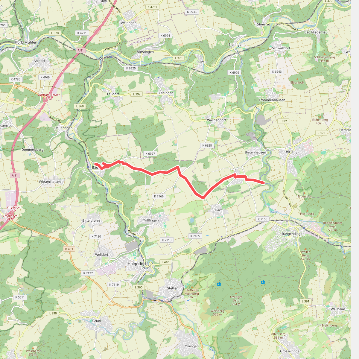 blauer Punkt Bad Imnau - Höfendorf