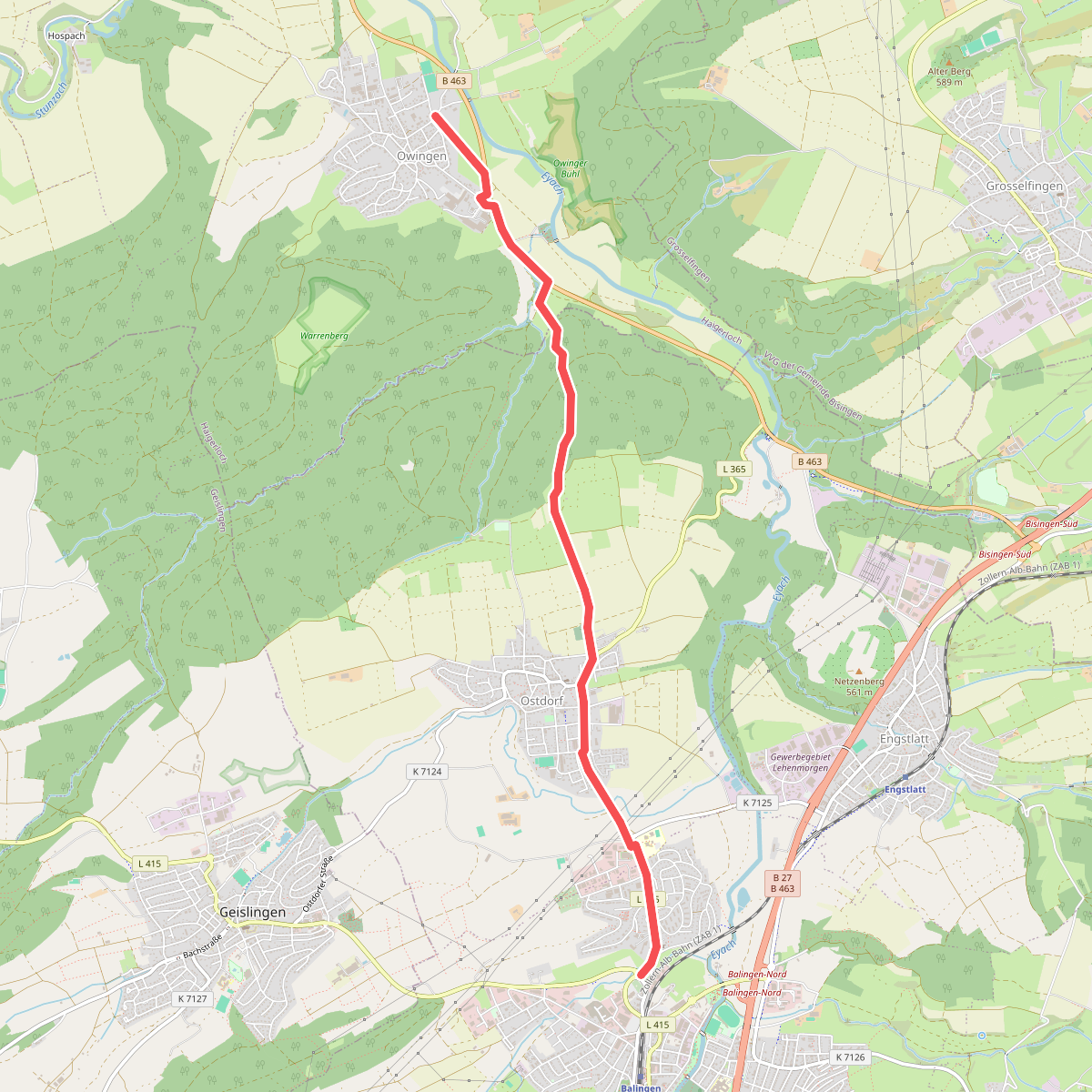 blaues Minus Owingen - Balingen