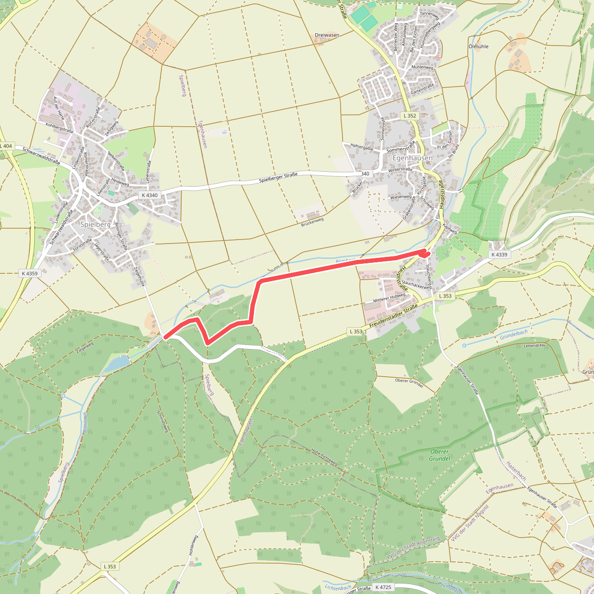 Spielberg Ziegelhütte - Egenhausen Stauchberg