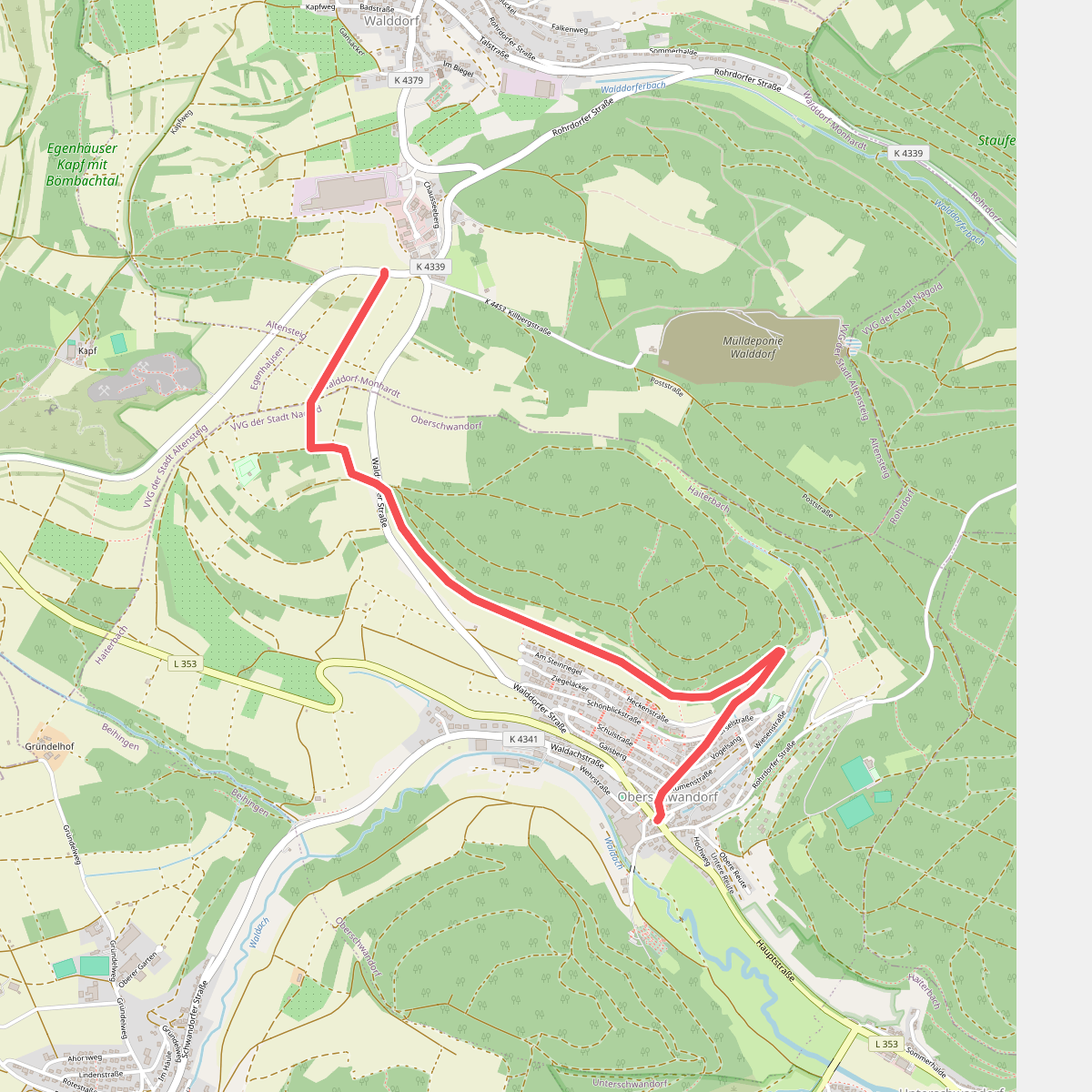 Chaussee - Oberschwandorf Ortsmitte