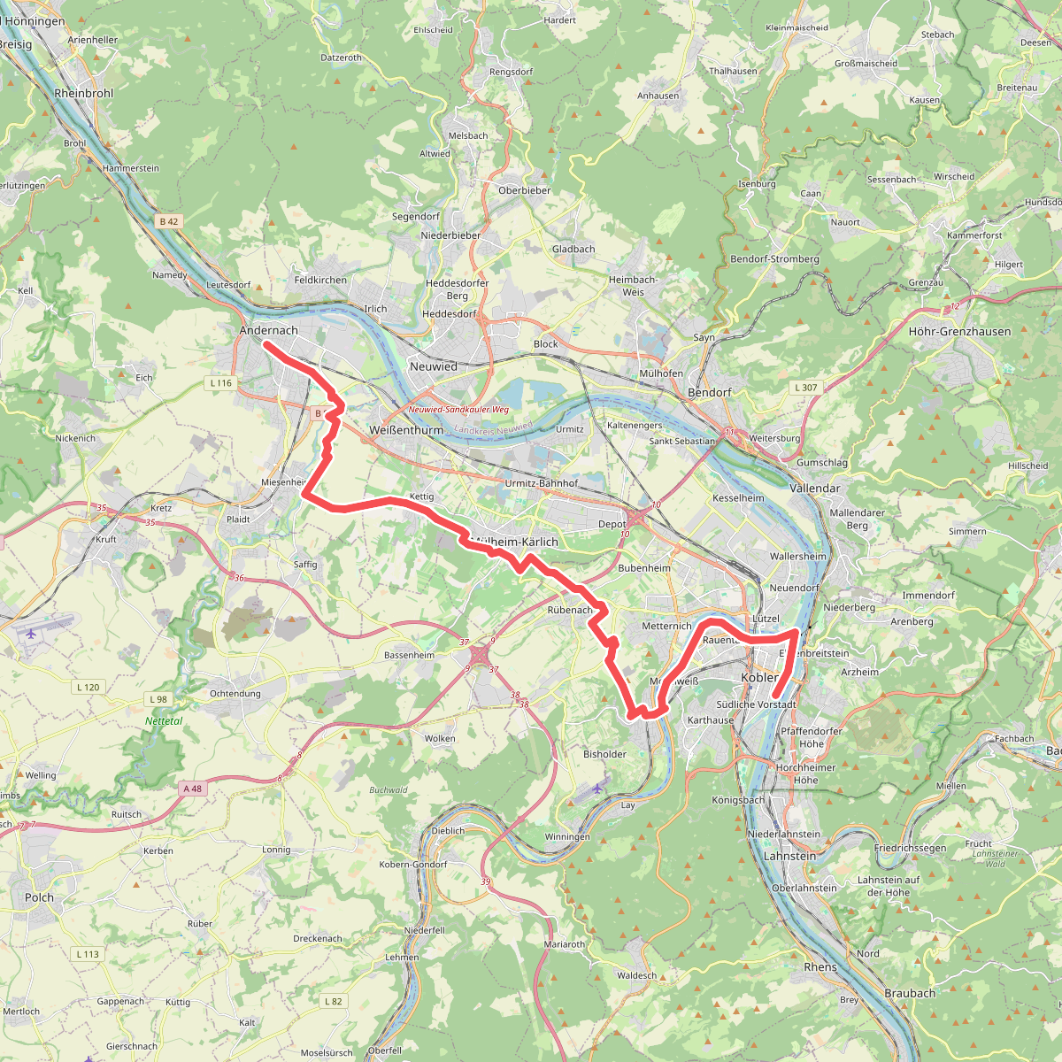 Andernach - Koblenz