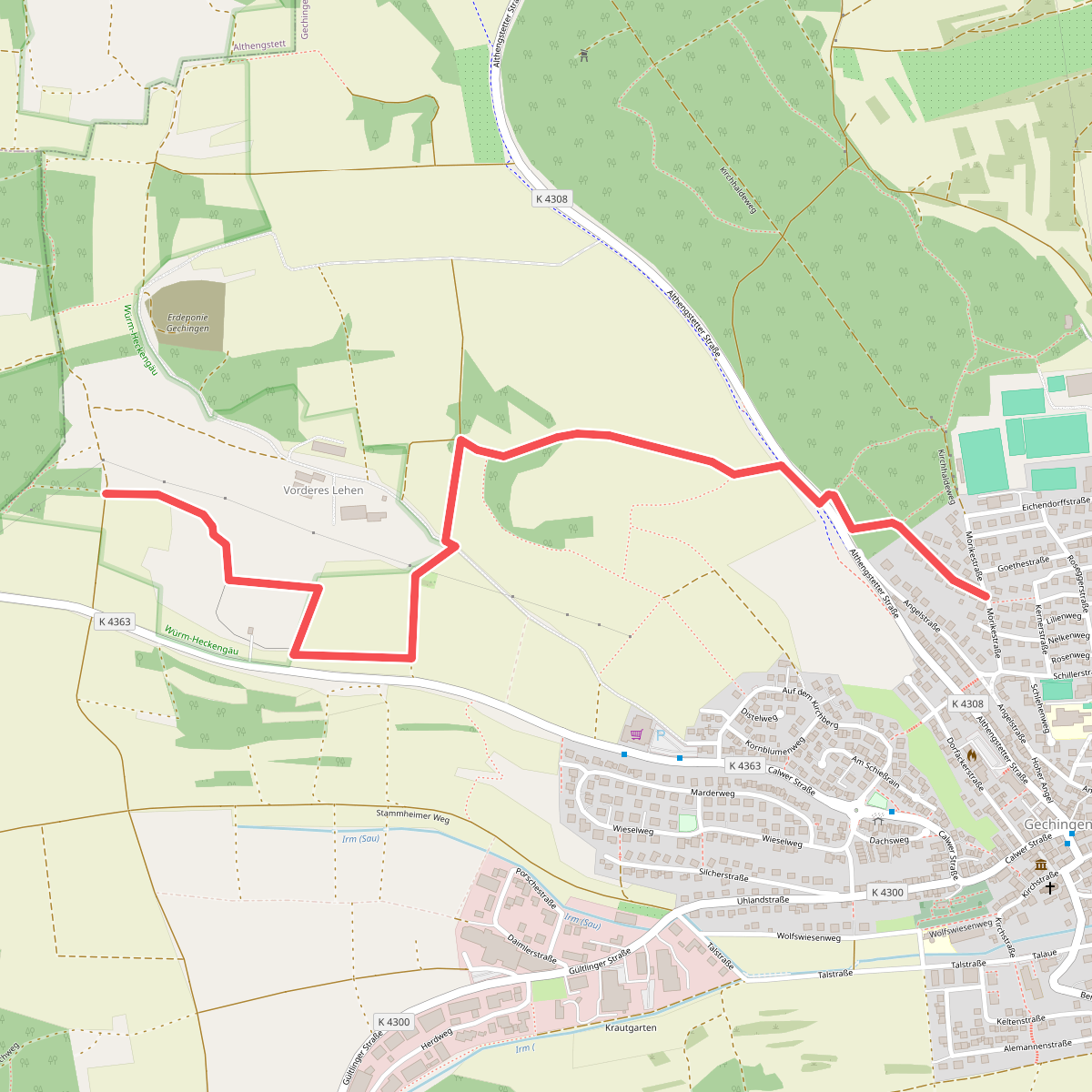 Gechingen Tulpenweg - Hirschgehege