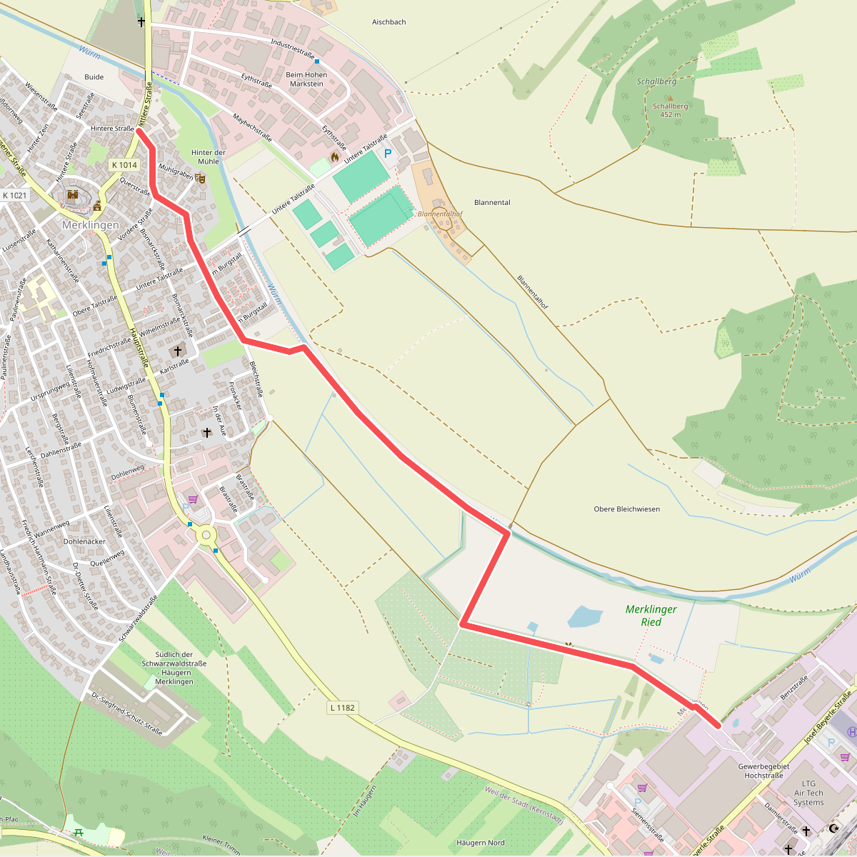 Weil der Stadt Riedsträßle - Merklingen Mittlere Straße