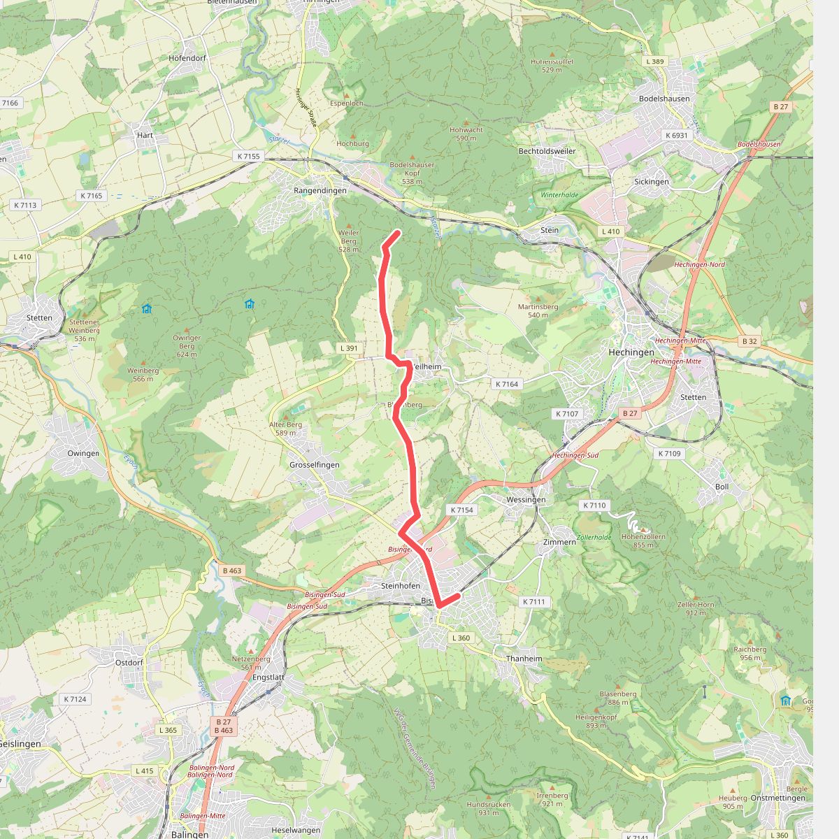 blauer Punkt Großholz - Weilheim - Bisingen