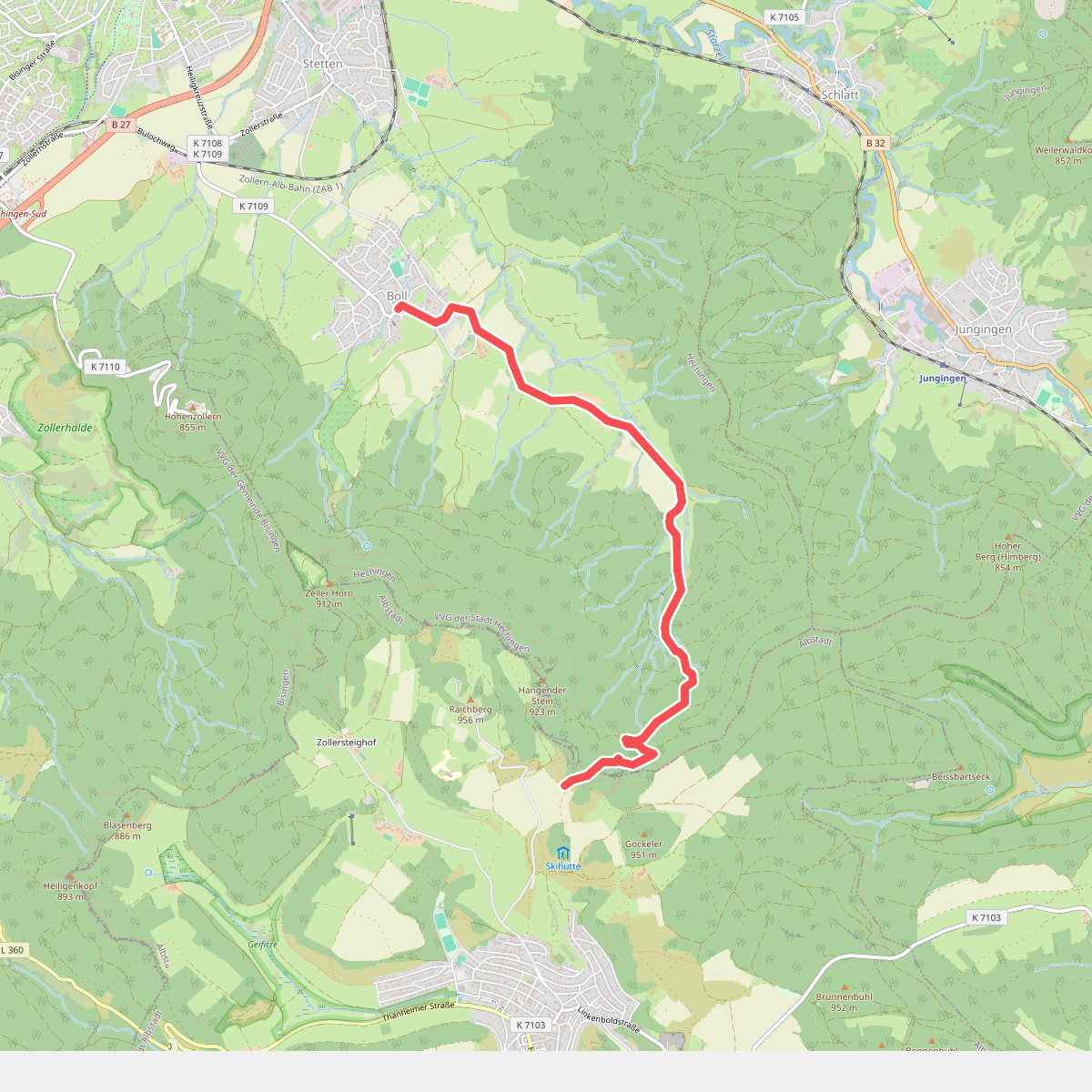 blaues Dreieck Boll - Kohlwinkel