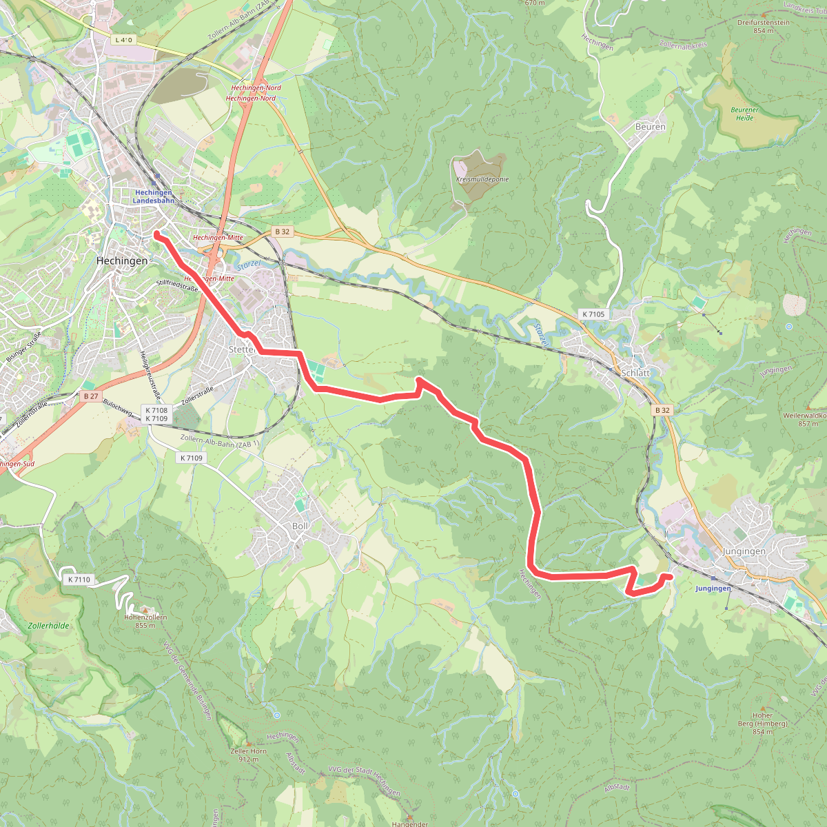 blaues Dreieck Stetten - Jungingen