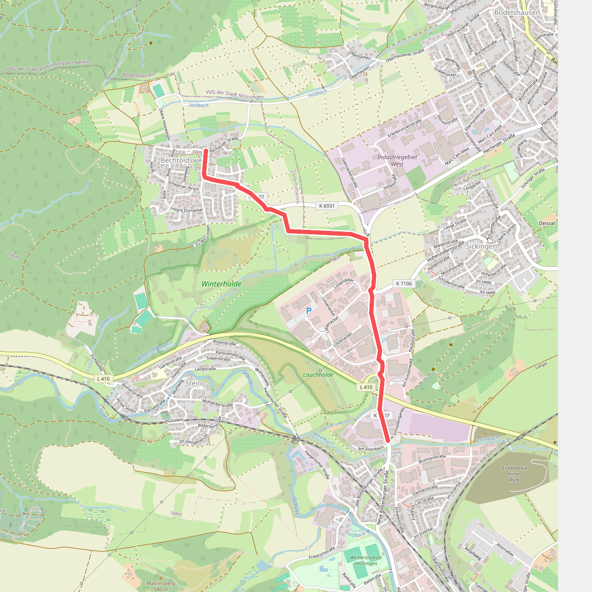 blaues Minus Hechingen - Bechtoldsweiler