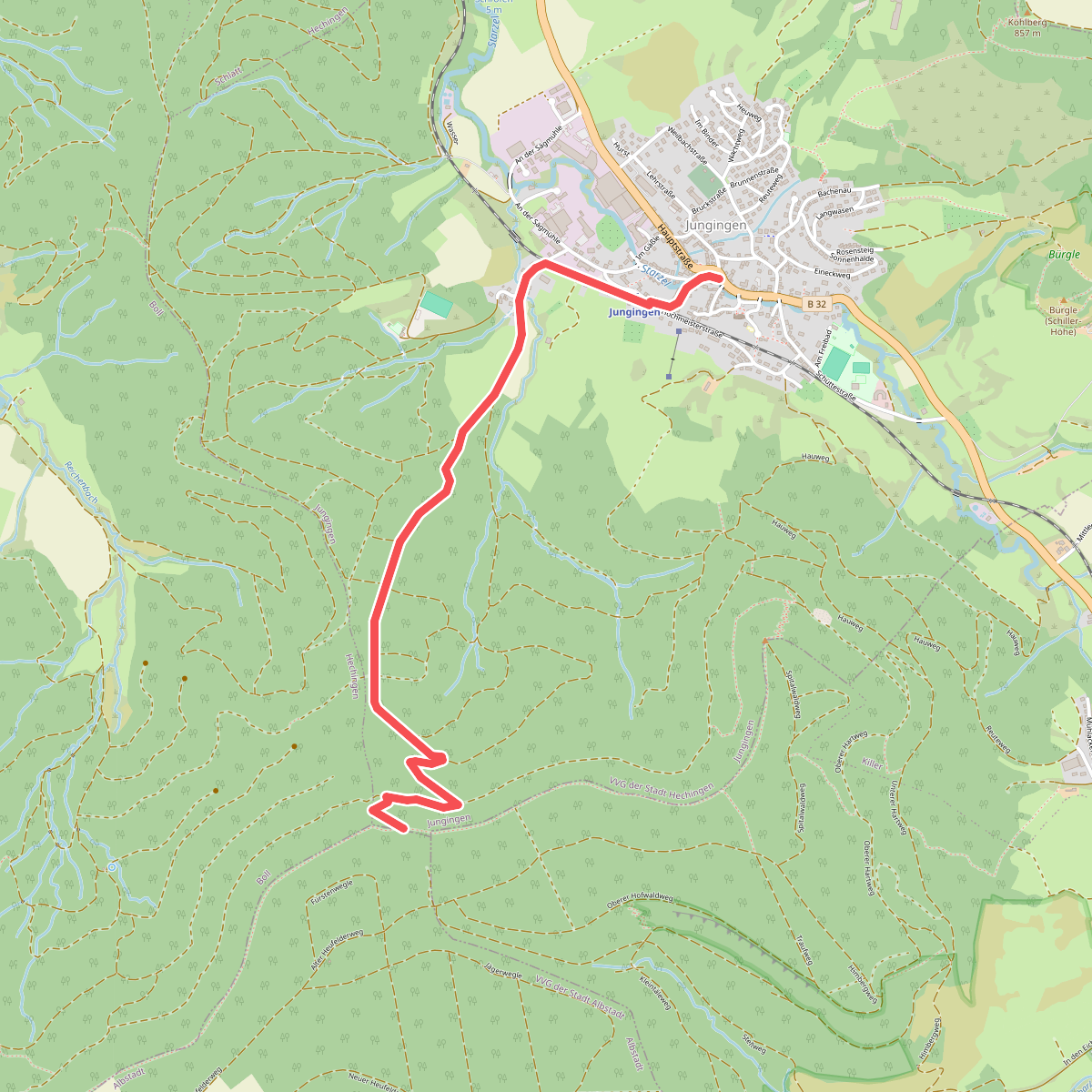 rote Gabel - Jungingen - Jägersteigle - HW1