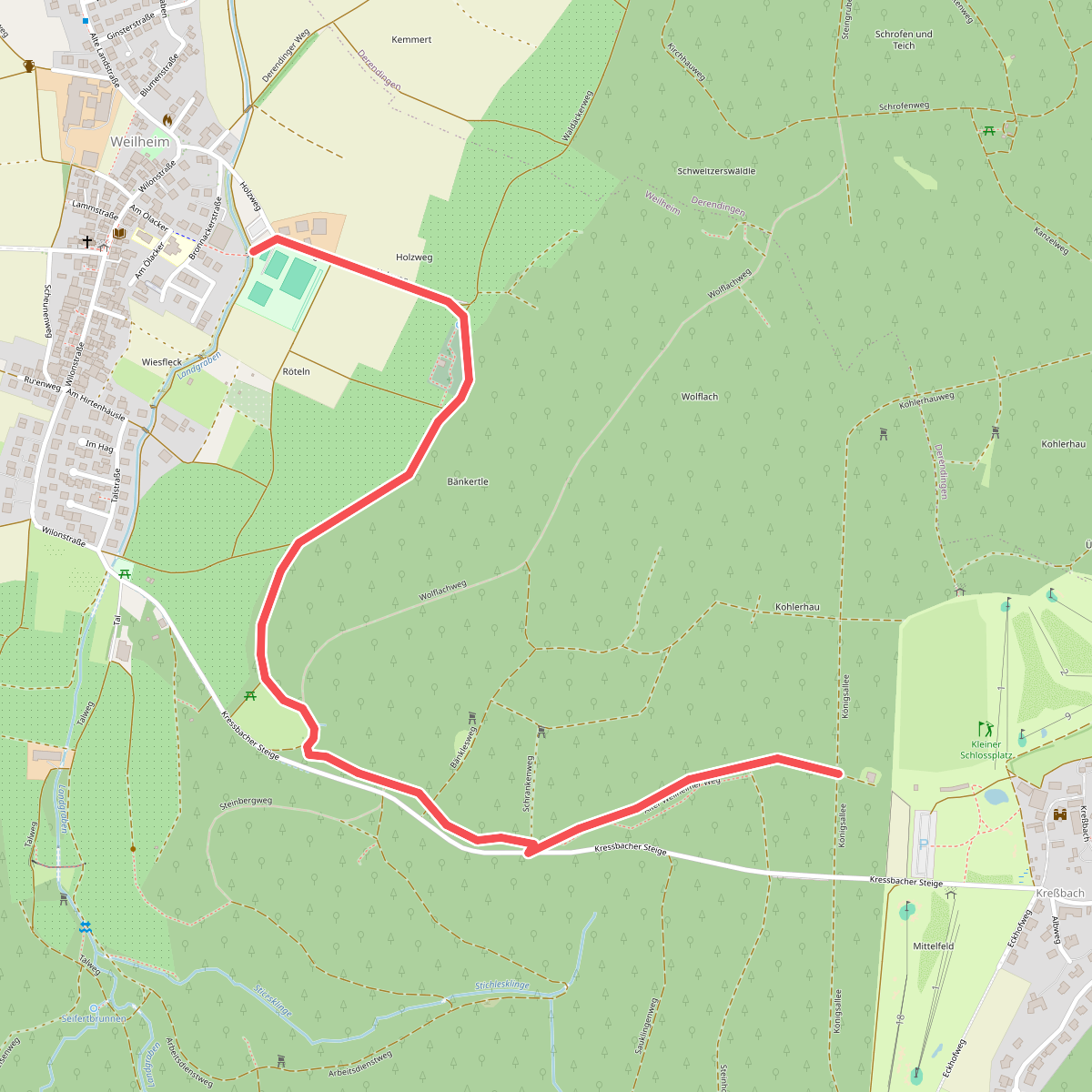 blauer Punkt Weilheim - Kreßbach