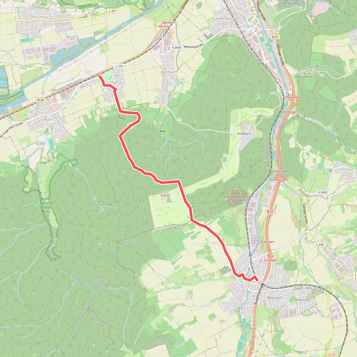 blaues Minus Kilchberg - Dusslingen