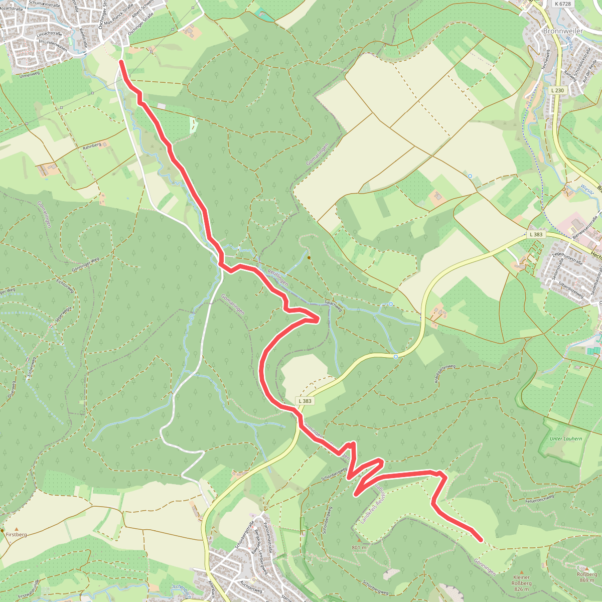 Zugangsweg Gomaringen Rossberg