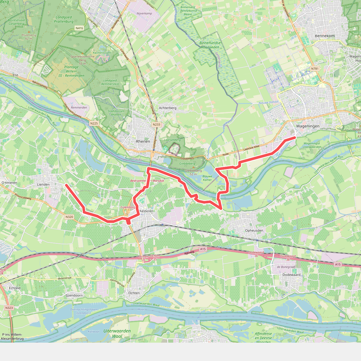 Lienden - Wageningen · Maarten van Rossumpad etappe 7